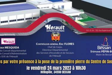 Cérémonie pose de la 1ère pierre nouvelle caserne de Bessan